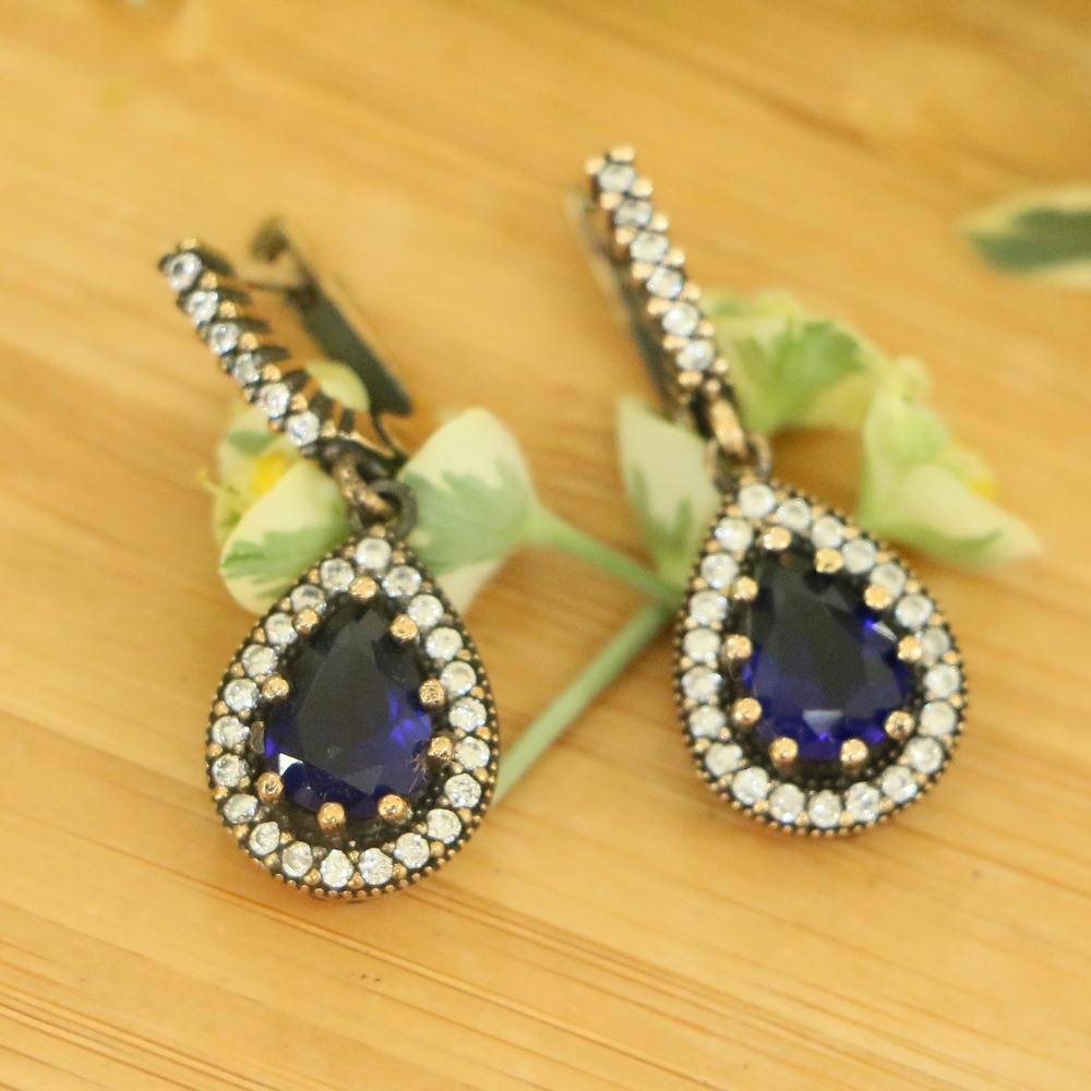 925 Sterling Silver Cubic Zirconia Stones Earrings